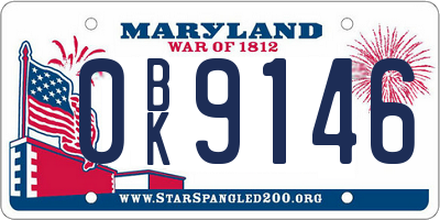 MD license plate 0BK9146