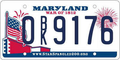 MD license plate 0BK9176