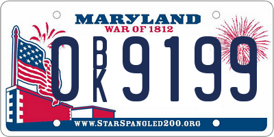 MD license plate 0BK9199