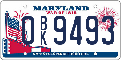 MD license plate 0BK9493