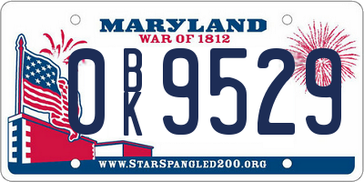 MD license plate 0BK9529