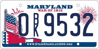 MD license plate 0BK9532