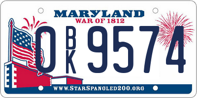 MD license plate 0BK9574