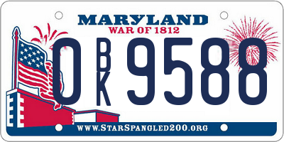 MD license plate 0BK9588