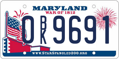 MD license plate 0BK9691