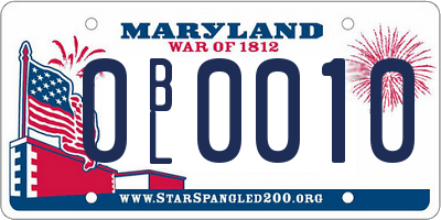 MD license plate 0BL0010