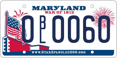 MD license plate 0BL0060