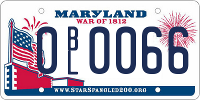 MD license plate 0BL0066