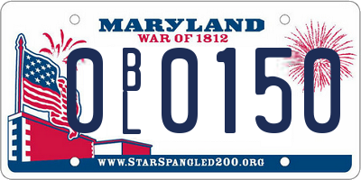 MD license plate 0BL0150