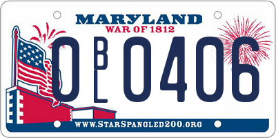 MD license plate 0BL0406