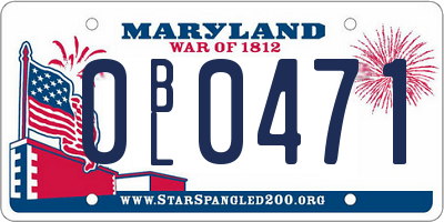 MD license plate 0BL0471
