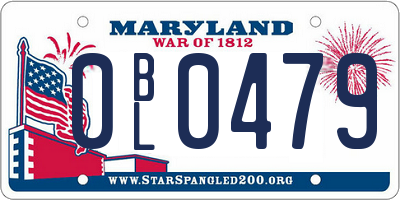 MD license plate 0BL0479