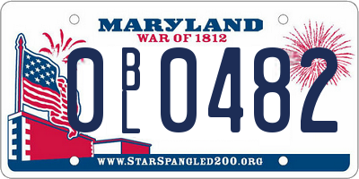 MD license plate 0BL0482