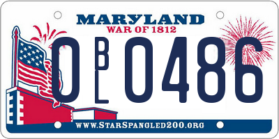 MD license plate 0BL0486