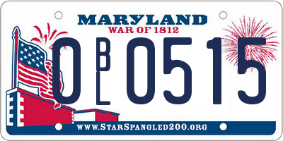 MD license plate 0BL0515
