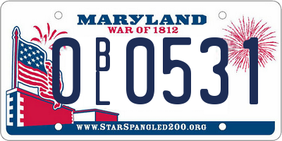 MD license plate 0BL0531