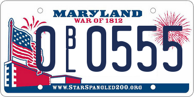 MD license plate 0BL0555