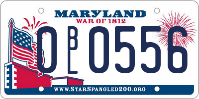 MD license plate 0BL0556