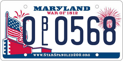 MD license plate 0BL0568