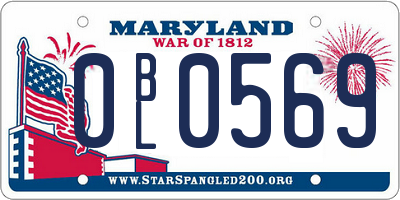 MD license plate 0BL0569