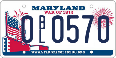 MD license plate 0BL0570