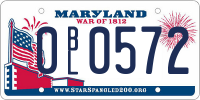 MD license plate 0BL0572