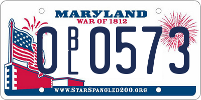 MD license plate 0BL0573