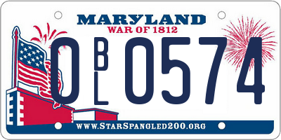 MD license plate 0BL0574