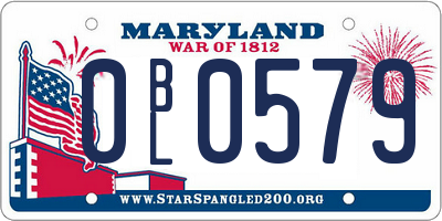 MD license plate 0BL0579