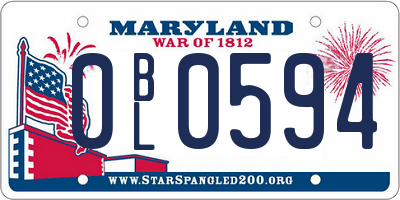 MD license plate 0BL0594