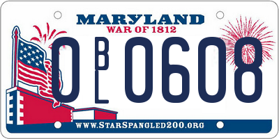 MD license plate 0BL0608