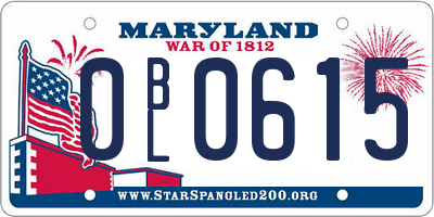 MD license plate 0BL0615