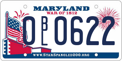 MD license plate 0BL0622