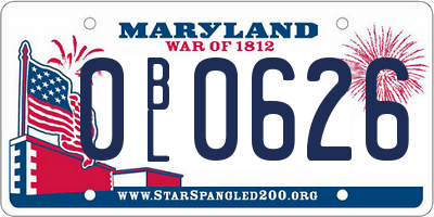 MD license plate 0BL0626