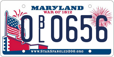 MD license plate 0BL0656