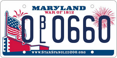 MD license plate 0BL0660