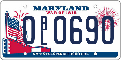 MD license plate 0BL0690