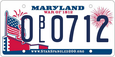 MD license plate 0BL0712