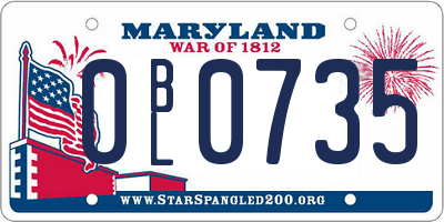 MD license plate 0BL0735