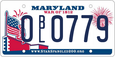 MD license plate 0BL0779