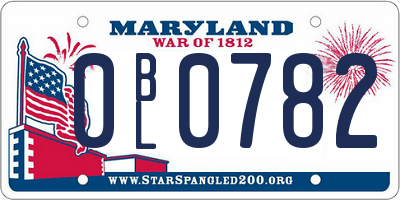 MD license plate 0BL0782