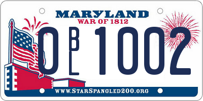 MD license plate 0BL1002