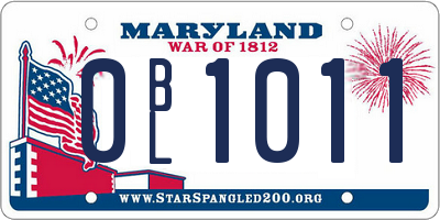 MD license plate 0BL1011