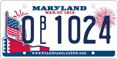 MD license plate 0BL1024