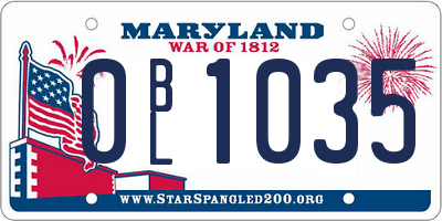 MD license plate 0BL1035