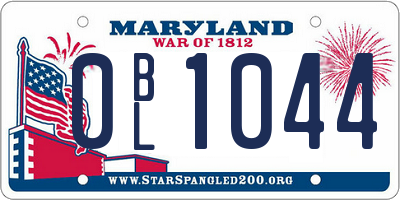 MD license plate 0BL1044