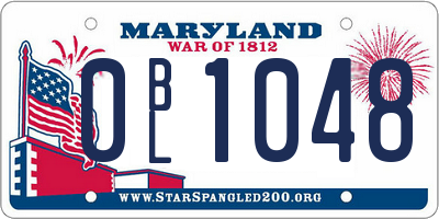 MD license plate 0BL1048