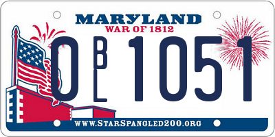 MD license plate 0BL1051