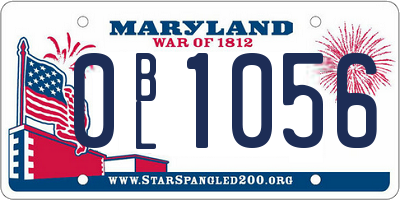 MD license plate 0BL1056