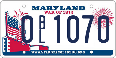 MD license plate 0BL1070